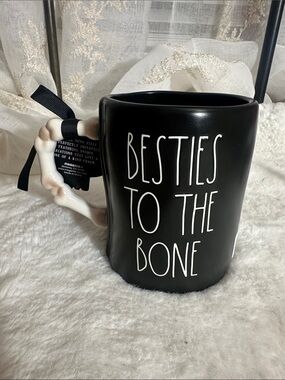 Rae Dunn Halloween “besties to the bone” black coffee mug